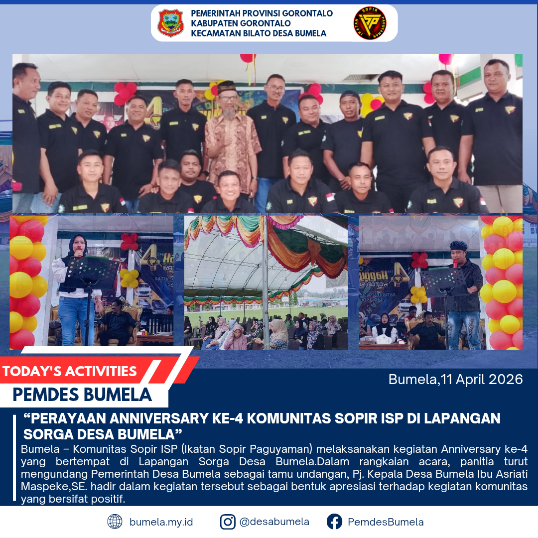 “Perayaan Anniversary ke-4 Komunitas Sopir ISP di LAPANGAN SORGA Desa Bumela”